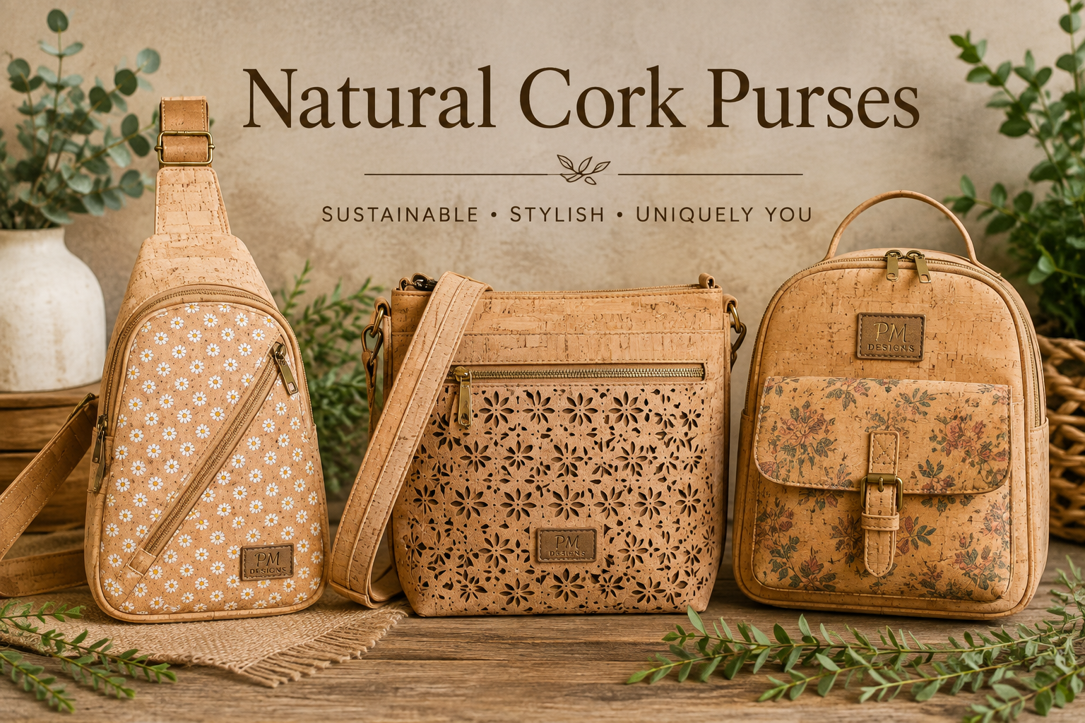 Natural Cork Purses
