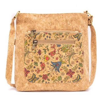 Natural Cork Floral Crossbody Bag