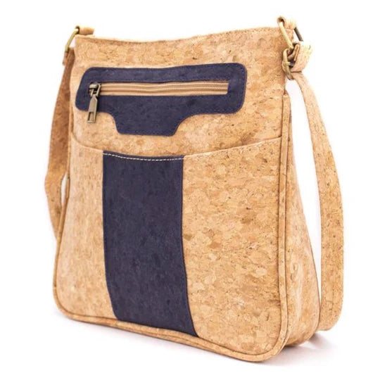 Natural Cork Crossbody Purse – Navy Blue