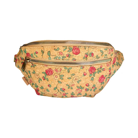 Natural Cork Floral Convertible Crossbody & Waist Bag
