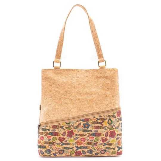 Natural Cork Sardin Tote Bag