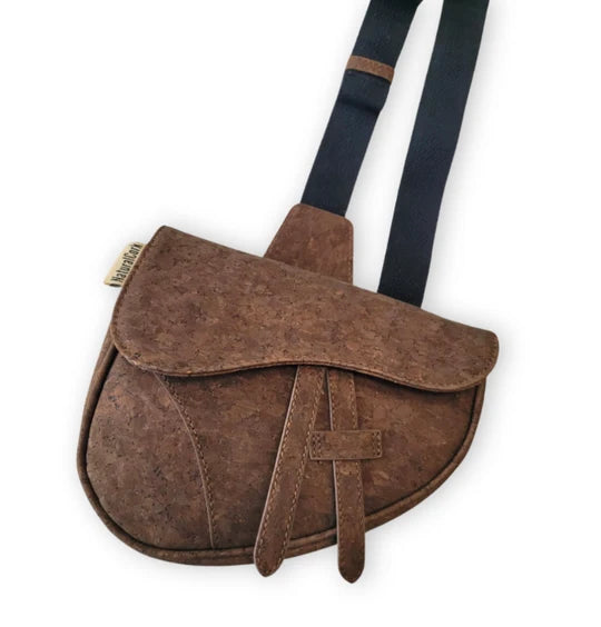 Natural Cork Saddle Crossbody Bag
