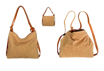 Natural Cork Convertible Shoulder Bag & Backpack