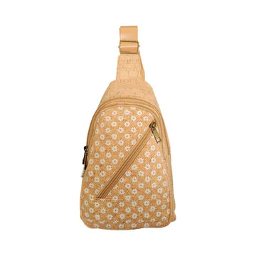 Natural Cork Sling Crossbody Bag – Golden Floral