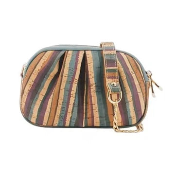 Natural Cork Multi-Zip Crossbody Bag